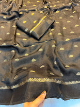 Load image into Gallery viewer, New Festive Wear Pure Soft Viscose Jute Zari Jacquard Weaving Work Fancy Designer Saree With Blouse