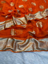 Load image into Gallery viewer, New Festival Wear Viscose Georgette Jacquard Weaving Work Fancy Designer Saree With Blouse