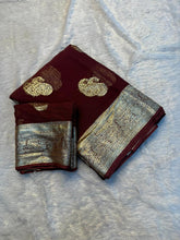 Load image into Gallery viewer, New Festival Wear Viscose Georgette Jacquard Weaving Work Fancy Designer Saree With Blouse