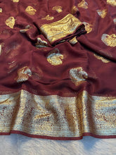 Load image into Gallery viewer, New Festival Wear Viscose Georgette Jacquard Weaving Work Fancy Designer Saree With Blouse