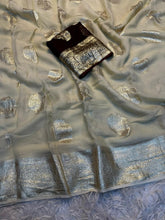 Load image into Gallery viewer, New Festival Wear Viscose Georgette Jacquard Weaving Work Fancy Designer Saree With Blouse