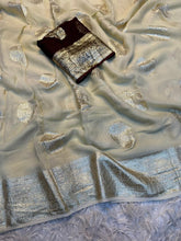 Load image into Gallery viewer, New Festival Wear Viscose Georgette Jacquard Weaving Work Fancy Designer Saree With Blouse