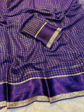 Load image into Gallery viewer, Redolent Party Wear Pure Viscose Georgette With Satin Border Small Chex Fancy Designer Saree For Women