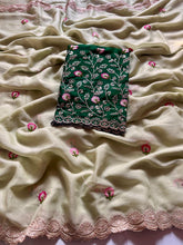 Load image into Gallery viewer, New Wedding Wear Pure Chinnon Embroidery n Stone Work Fancy Designer Saree With Blouse