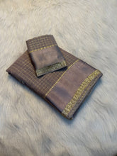 Load image into Gallery viewer, Redolent Party Wear Pure Viscose Georgette With Satin Border Small Chex Fancy Designer Saree For Women