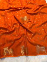 Load image into Gallery viewer, Fantabulous Festive Wear Viscose Georgette Jacquard Work Rich Pallu Designer Saree For Ocassion