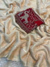 Load image into Gallery viewer, Gorgeous Function Wear Viscose Silk Handwork Blouse Designer Saree For Wedding