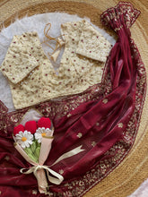 Load image into Gallery viewer, New Wedding Wear Silk Embroidery n Sequence Work Fancy Designer Saree With Stitched Blouse