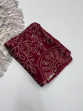 Load image into Gallery viewer, Gratifying Function Wear Pure Satin Silk Ajrak Printed Rich Pallu n Mirror Work Designer Saree With Blouse Piece