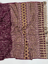 Load image into Gallery viewer, Gratifying Function Wear Pure Satin Silk Ajrak Printed Rich Pallu n Mirror Work Designer Saree With Blouse Piece