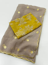 Load image into Gallery viewer, Alverina Party Wear Silk Embroidery Work Border Designer Saree With Unstitched Blouse Piece