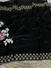 Load image into Gallery viewer, Mellifluous Party Wear Space Silk Jarkhan Heavy Diamond Work Fancy Designer Saree With Blouse