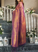 Load image into Gallery viewer, Latest Purple Color Kanjivaram Silk Jacquard Weaving Work Wedding Wear Designer Saree