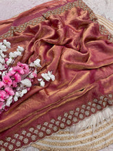 Load image into Gallery viewer, Mellifluous Party Wear Space Silk Jarkhan Heavy Diamond Work Fancy Designer Saree With Blouse