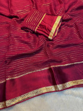 Load image into Gallery viewer, Charming Function Wear Pure Viscose Georgette Fabric With Satin Border Work Saree With Blissful Blouse Piece