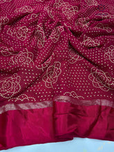 Load image into Gallery viewer, New Festive Wear Pure Viscose Georgette Jacquard Weaving Work With Bandhani Print Fancy Designer Saree