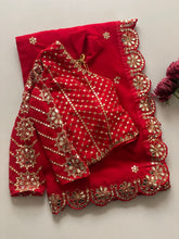 Load image into Gallery viewer, Blossom Party Wear Faux Georgette Sequence Heavy Border n Real Mirror Work Fancy Designer Saree With Unstitched Blouse