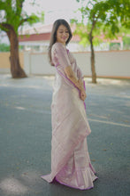 Load image into Gallery viewer, Lustrous Wedding Wear Jacquard Zari Weaving Work Kanchipuram Silk Saree With Flaunt Blouse Piece
