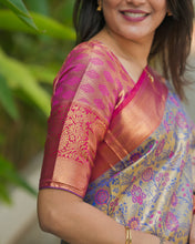 Load image into Gallery viewer, Admirable Function Wear Jacquard Zari Weaving Work Kanjivaram Silk Saree With Ephemeral Blouse Piece
