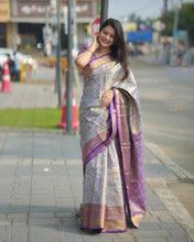 Load image into Gallery viewer, Elegant Wedding Wear Multi Color Kanjivaram Silk Pure Zari Weaving with Beautiful Meena Weaving Saree
