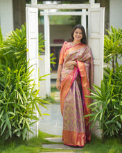 Load image into Gallery viewer, Admirable Function Wear Jacquard Zari Weaving Work Kanjivaram Silk Saree With Ephemeral Blouse Piece
