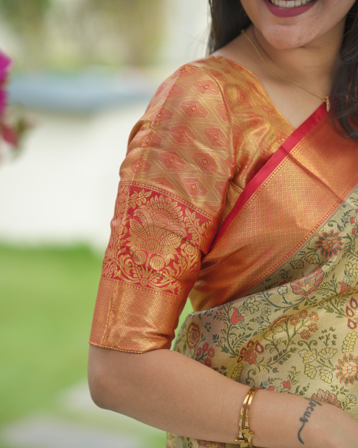 Admirable Function Wear Jacquard Zari Weaving Work Kanjivaram Silk Saree With Ephemeral Blouse Piece
