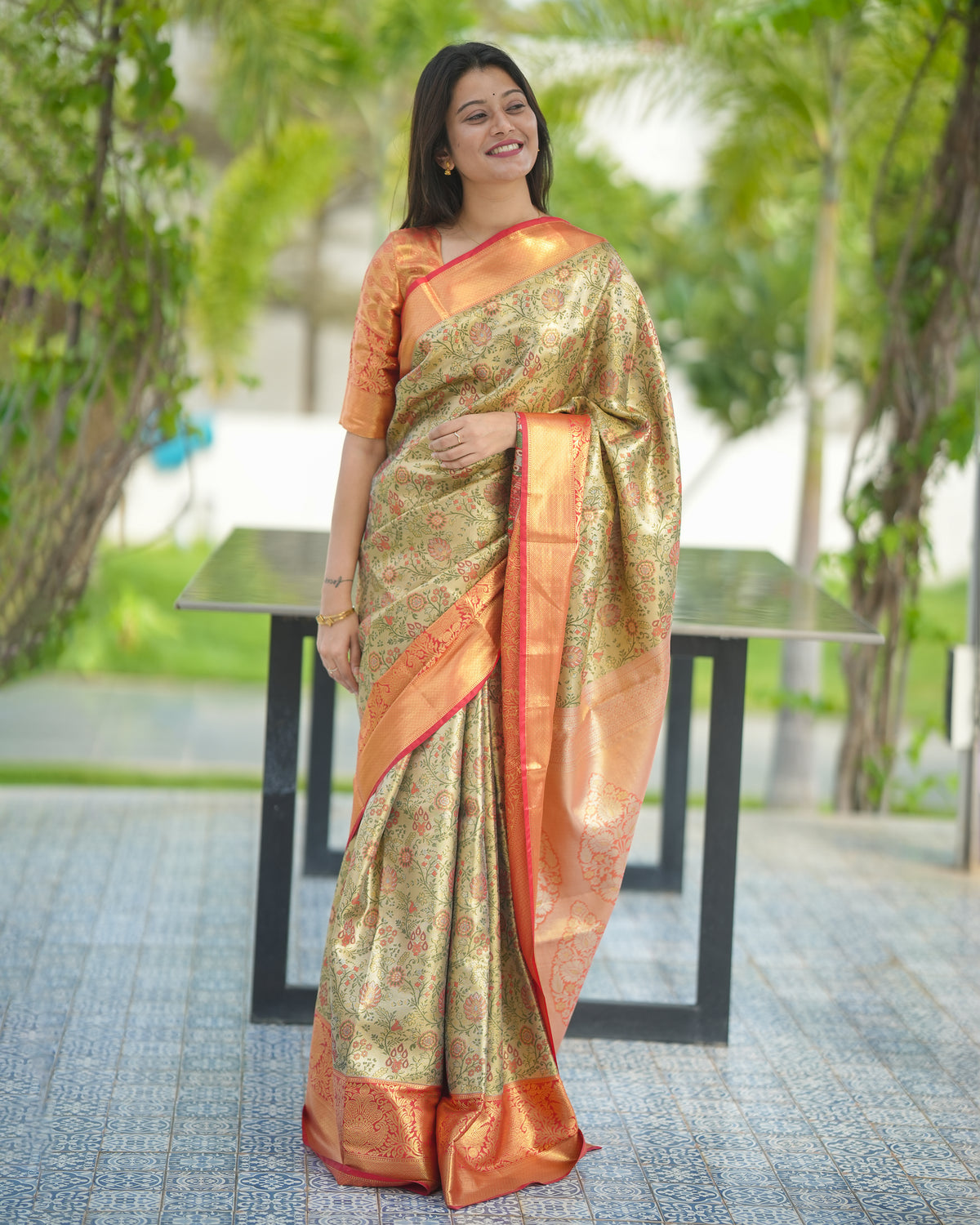 Admirable Function Wear Jacquard Zari Weaving Work Kanjivaram Silk Saree With Ephemeral Blouse Piece