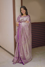 Load image into Gallery viewer, Lustrous Wedding Wear Jacquard Zari Weaving Work Kanchipuram Silk Saree With Flaunt Blouse Piece
