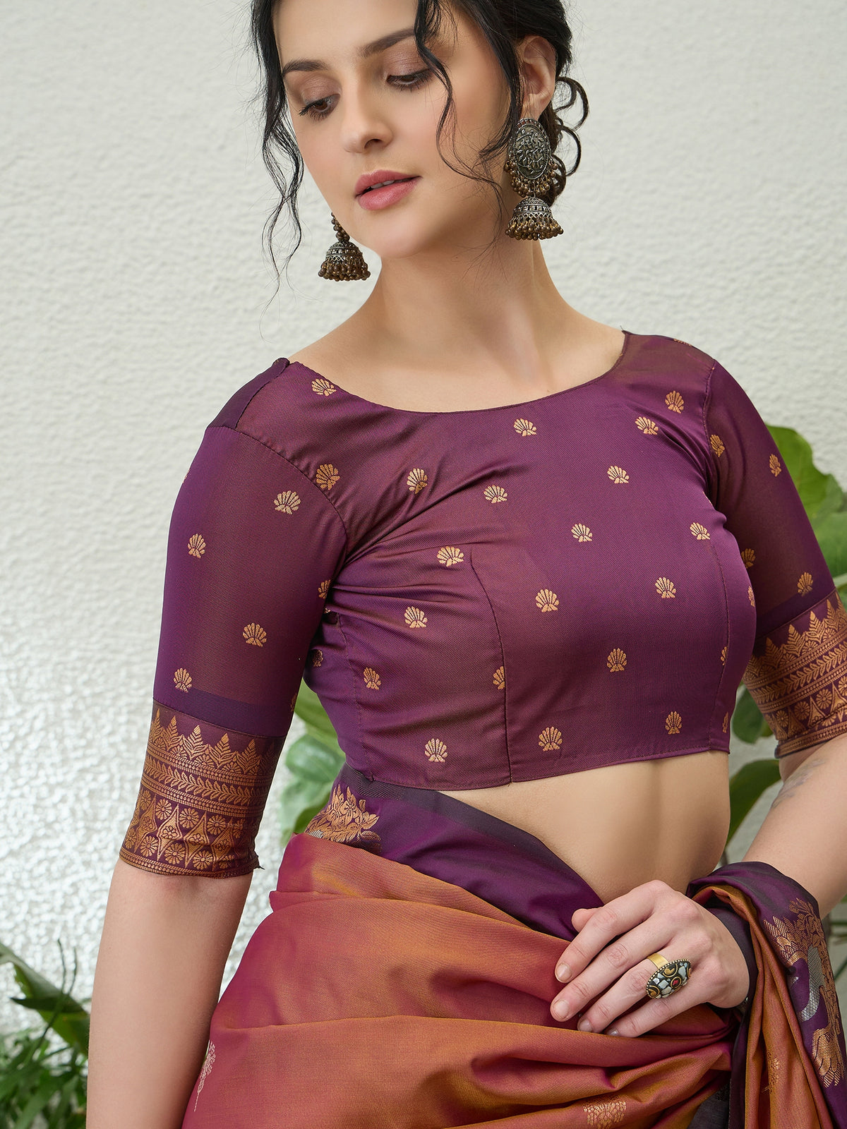 Mellifluous Party Wear Cotton Silk Jacquard Border Rich Pallu Fancy Saree With Unstitched Blouse