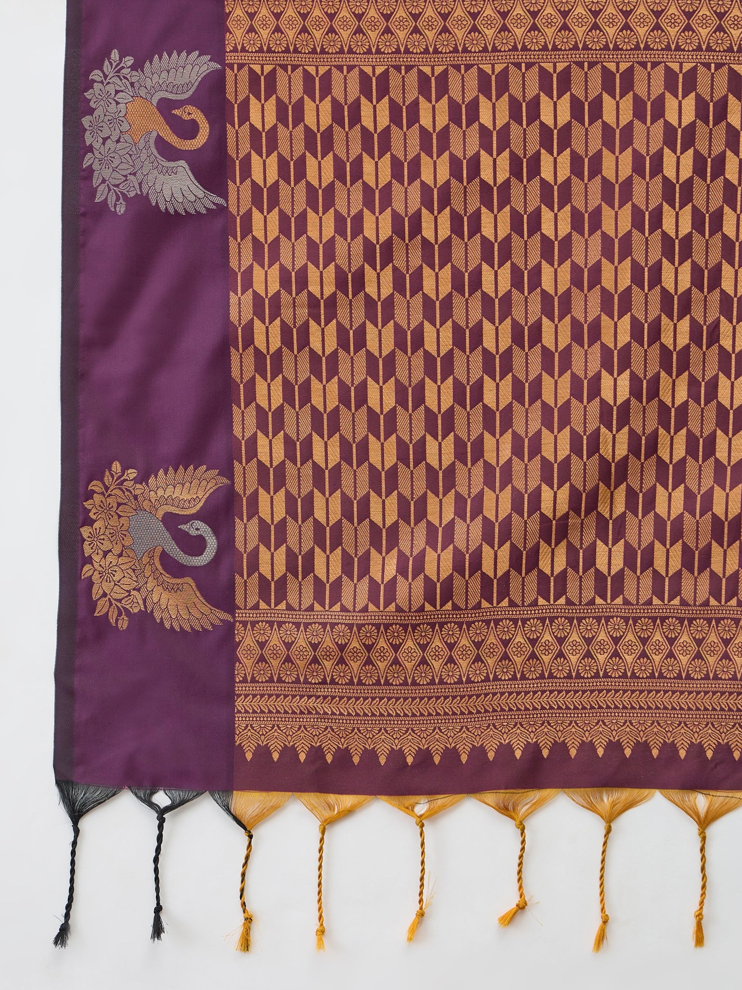 Mellifluous Party Wear Cotton Silk Jacquard Border Rich Pallu Fancy Saree With Unstitched Blouse