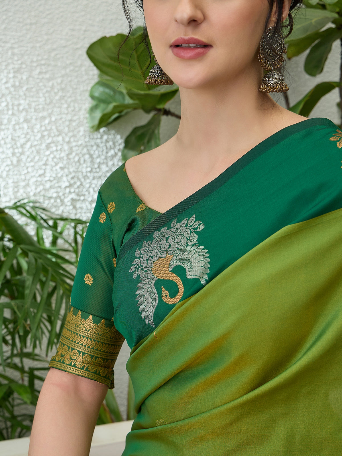 Mellifluous Party Wear Cotton Silk Jacquard Border Rich Pallu Fancy Saree With Unstitched Blouse