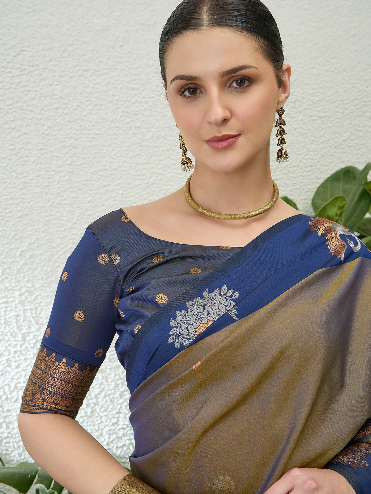 Mellifluous Party Wear Cotton Silk Jacquard Border Rich Pallu Fancy Saree With Unstitched Blouse