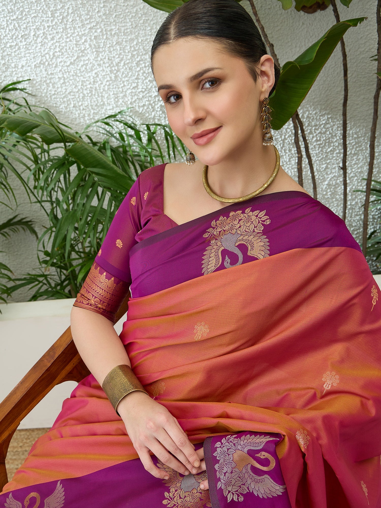 Mellifluous Party Wear Cotton Silk Jacquard Border Rich Pallu Fancy Saree With Unstitched Blouse