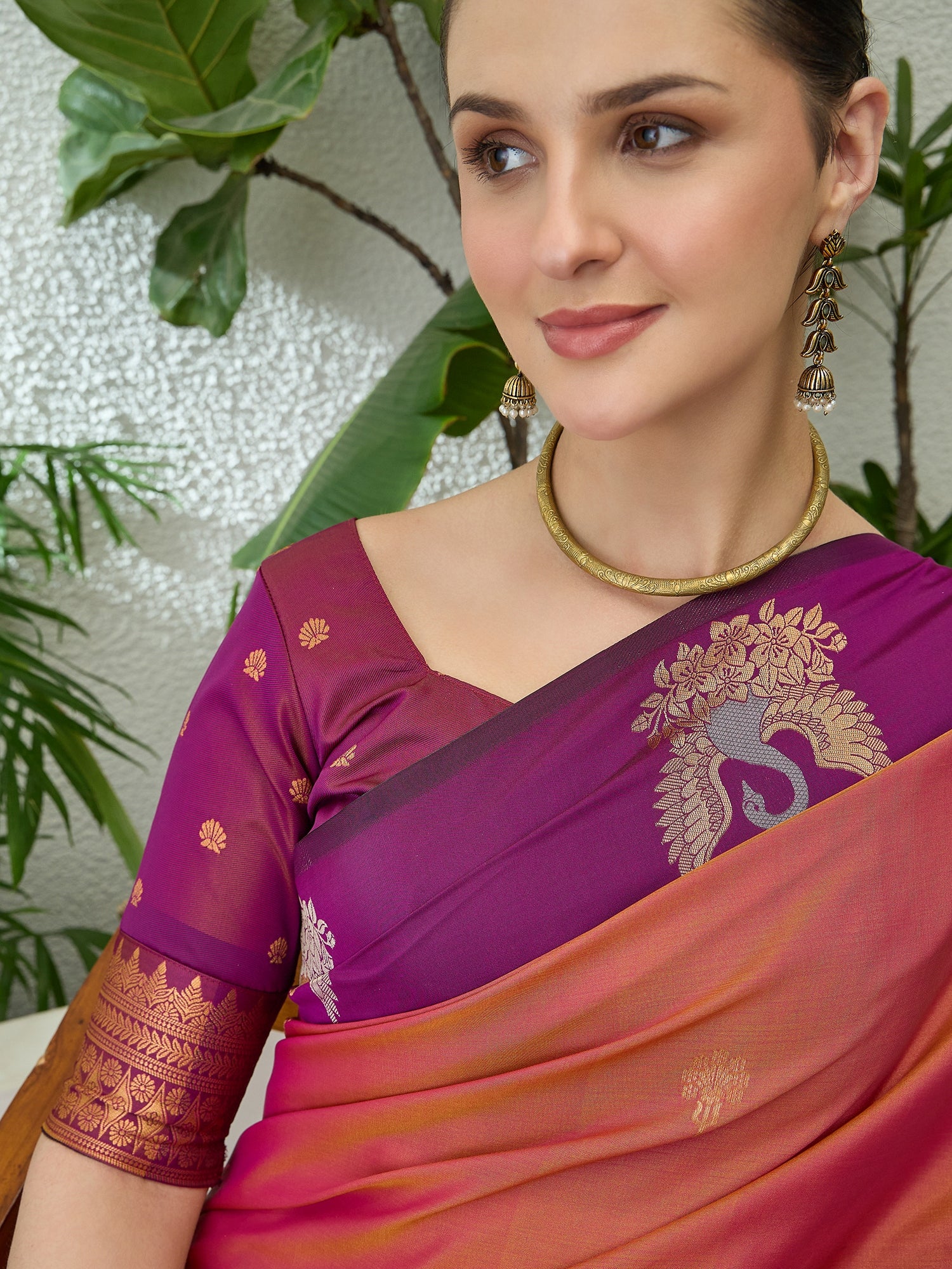 Mellifluous Party Wear Cotton Silk Jacquard Border Rich Pallu Fancy Saree With Unstitched Blouse