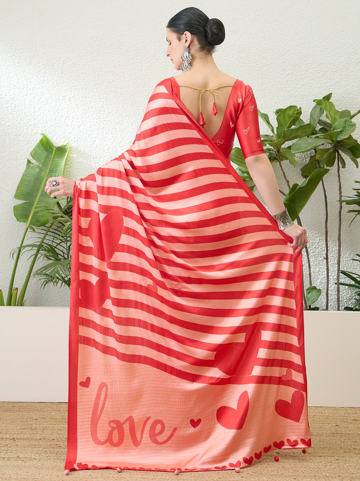 Elegant Festive Wear Silk Print Tussle Work Fancy Designer Saree With Unstitched  Blouse