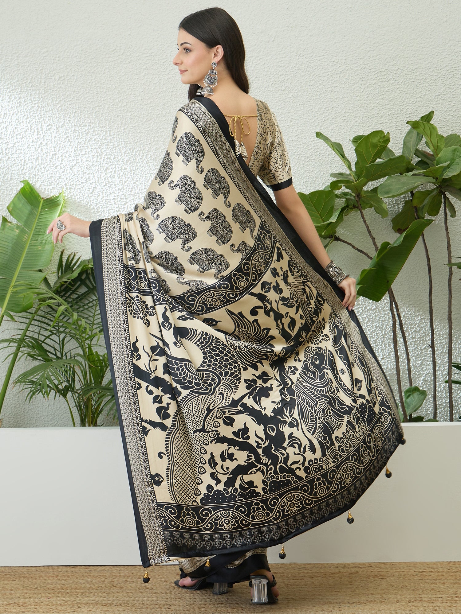 Artisanal Festive Wear Pure Silk Print Rich Fancy Designer Saree With Unstitched Blouse