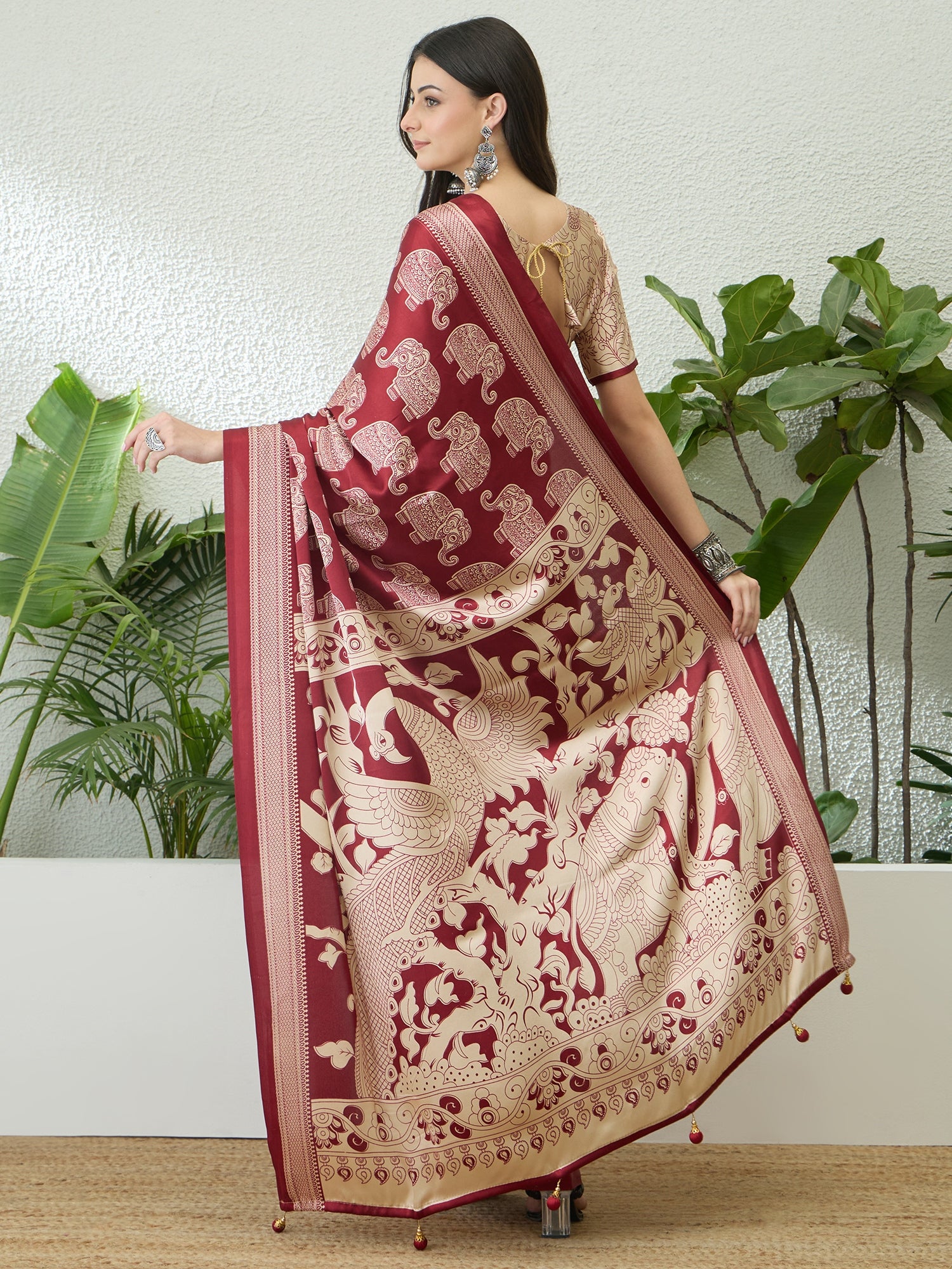Artisanal Festive Wear Pure Silk Print Rich Fancy Designer Saree With Unstitched Blouse