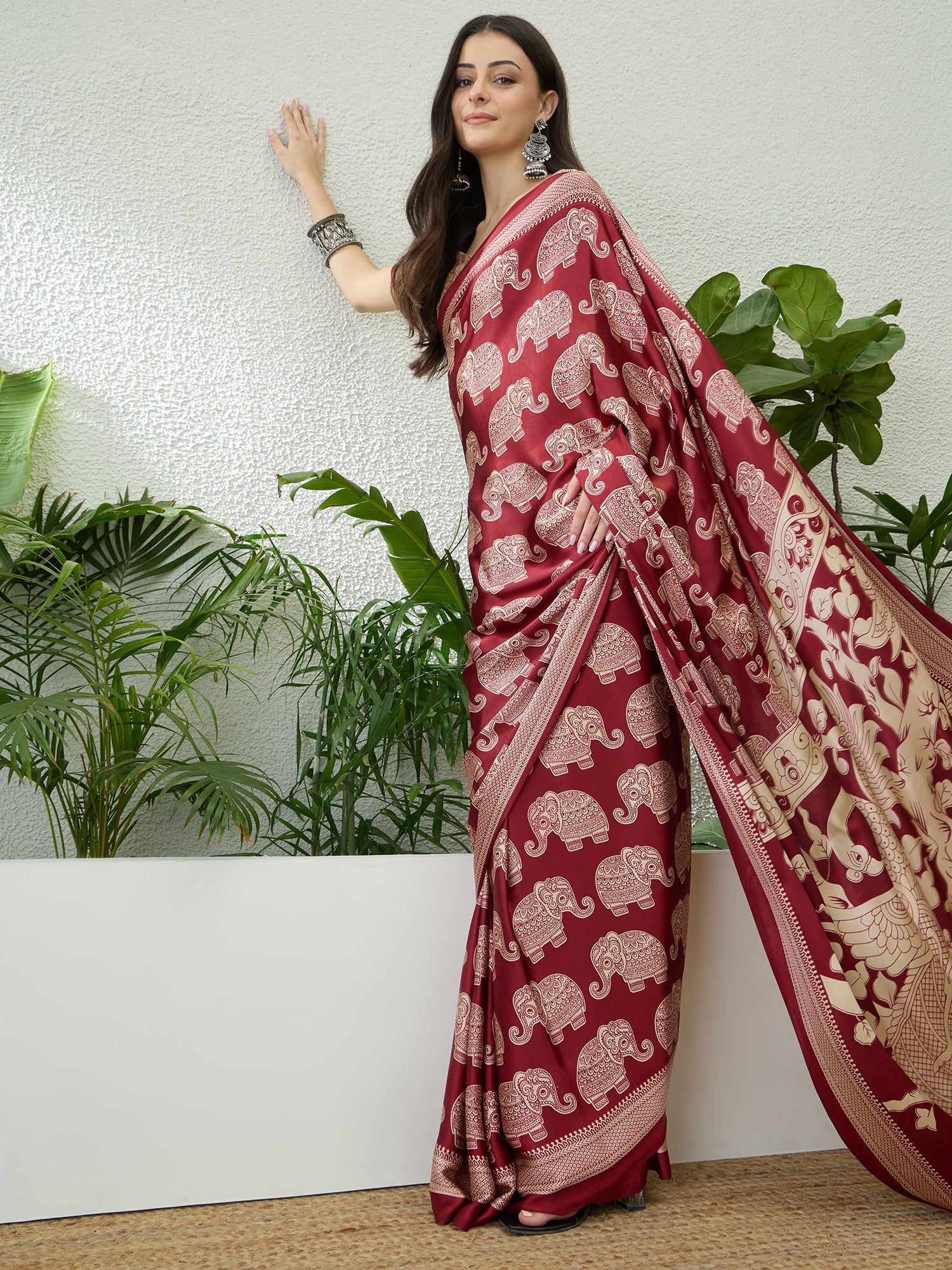 Artisanal Festive Wear Pure Silk Print Rich Fancy Designer Saree With Unstitched Blouse