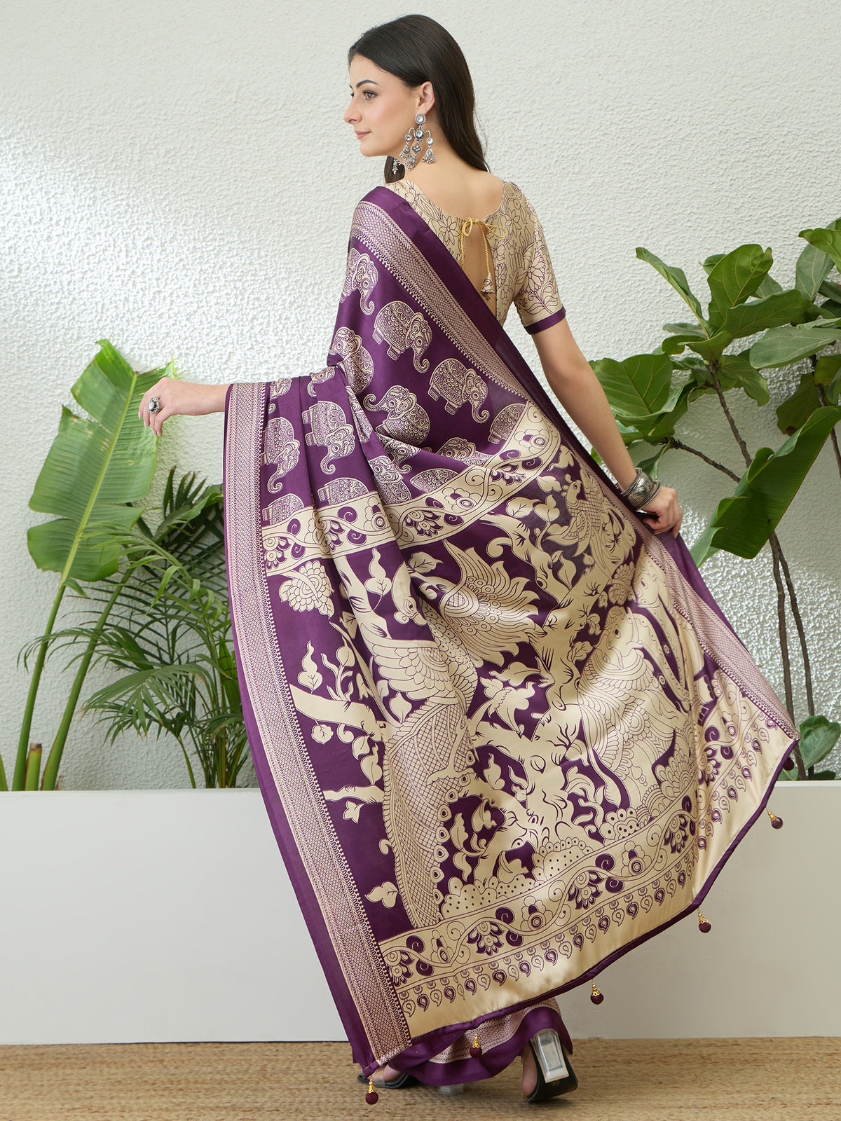 Artisanal Festive Wear Pure Silk Print Rich Fancy Designer Saree With Unstitched Blouse