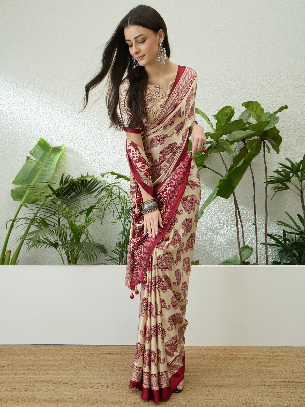 Artisanal Festive Wear Pure Silk Print Rich Fancy Designer Saree With Unstitched Blouse