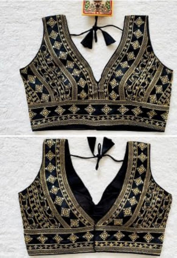 New Party Wear Silk Embroidery Work With Designer Readymade Blouse for Women