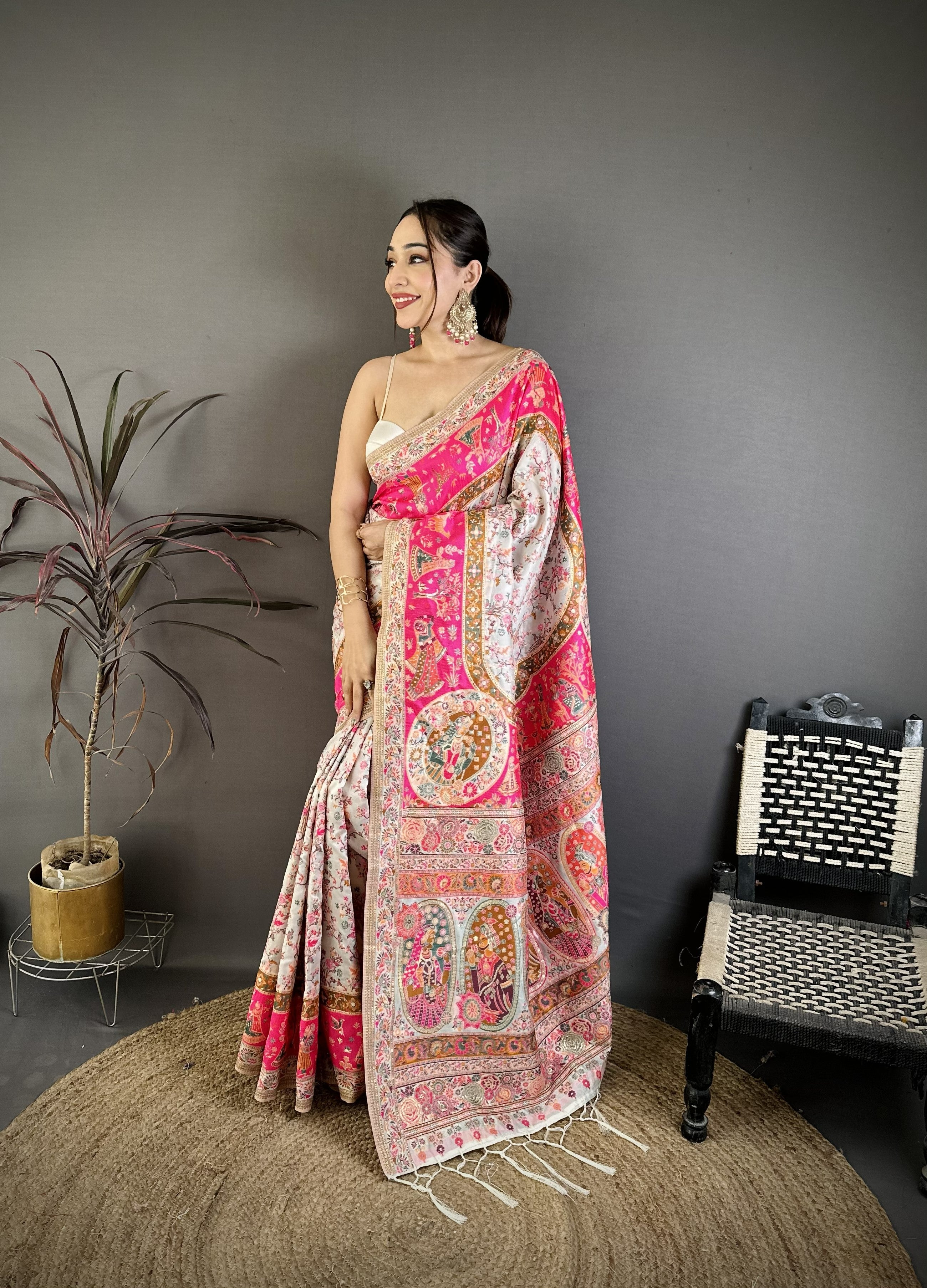 Elegant Wedding Wear Pure Soft Silk Printed Zari Weaving n Rich Pallu Designer Saree