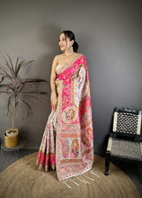 Load image into Gallery viewer, Elegant Wedding Wear Pure Soft Silk Printed Zari Weaving n Rich Pallu Designer Saree
