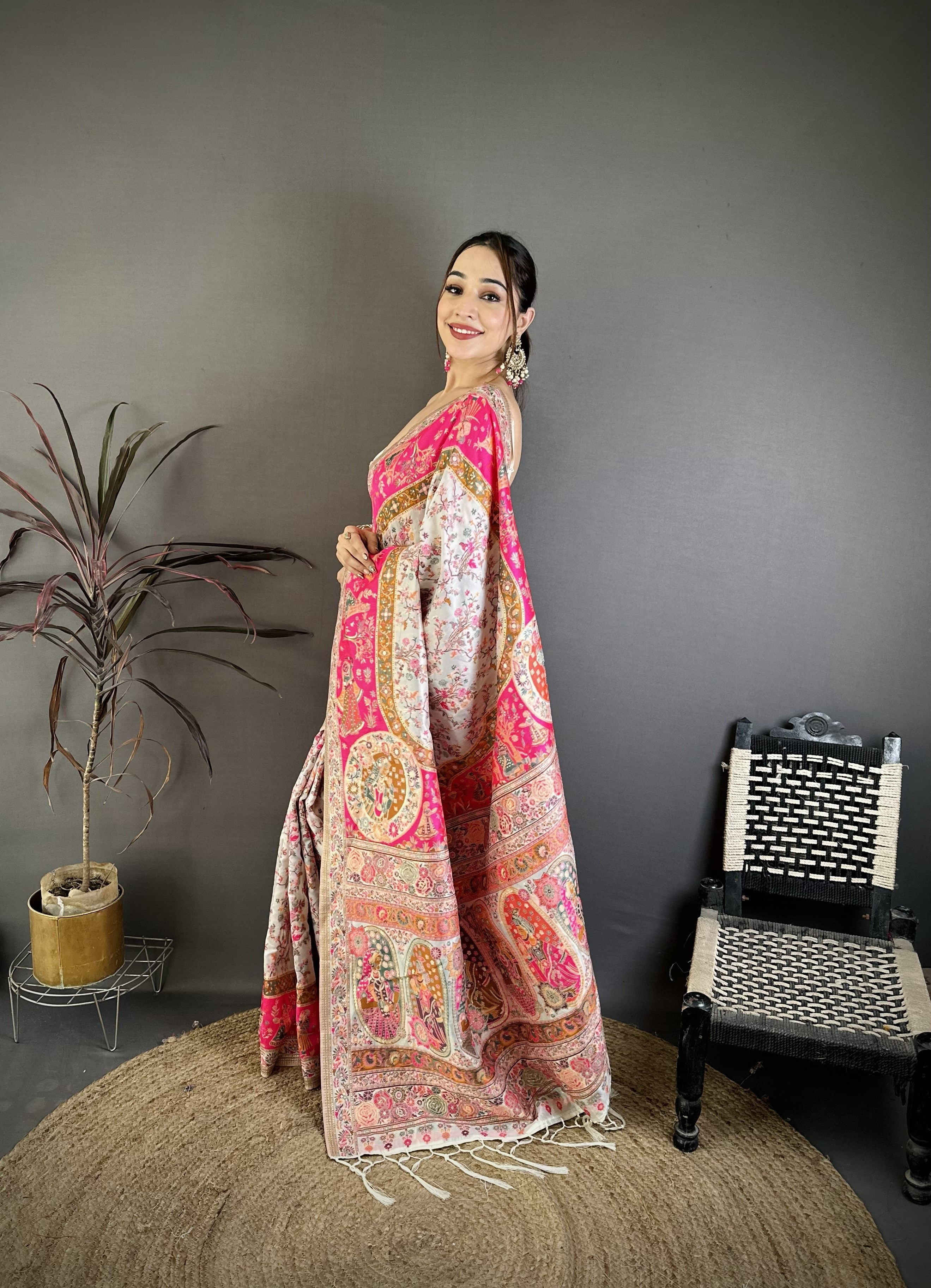 Elegant Wedding Wear Pure Soft Silk Printed Zari Weaving n Rich Pallu Designer Saree