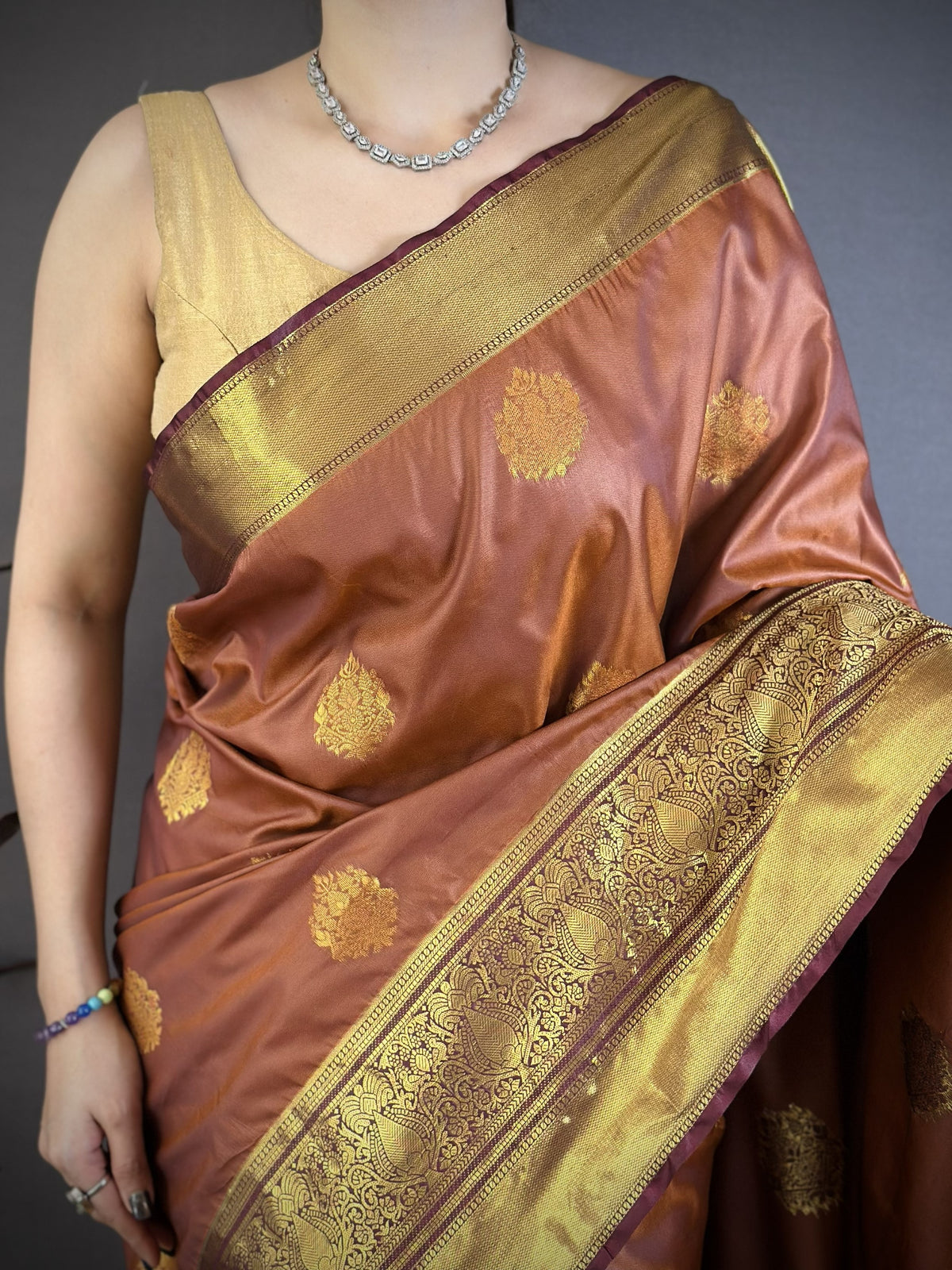 Luxury Function Wear Tissue Silk Zari Buti Design Jacquard Border Saree With Elegant Blouse Piece