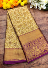 Load image into Gallery viewer, New Wedding Wear Wine Color Kanjiviram Silk Pure Zari Weaving with Beautiful Meena Weaving Saree With Blouse
