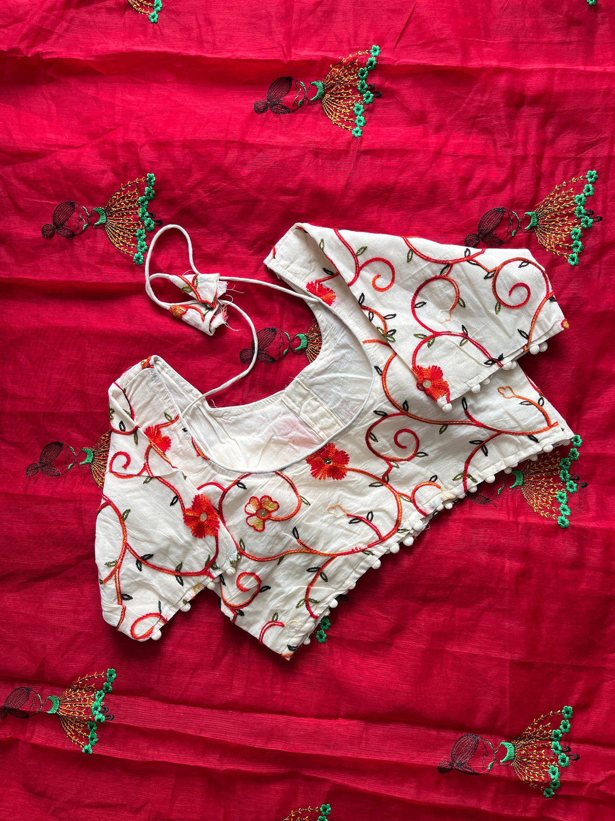 New Function Wear Chanderi Cotton Embroidery n Tussels Work Fancy Designer Saree With Stitched Blouse
