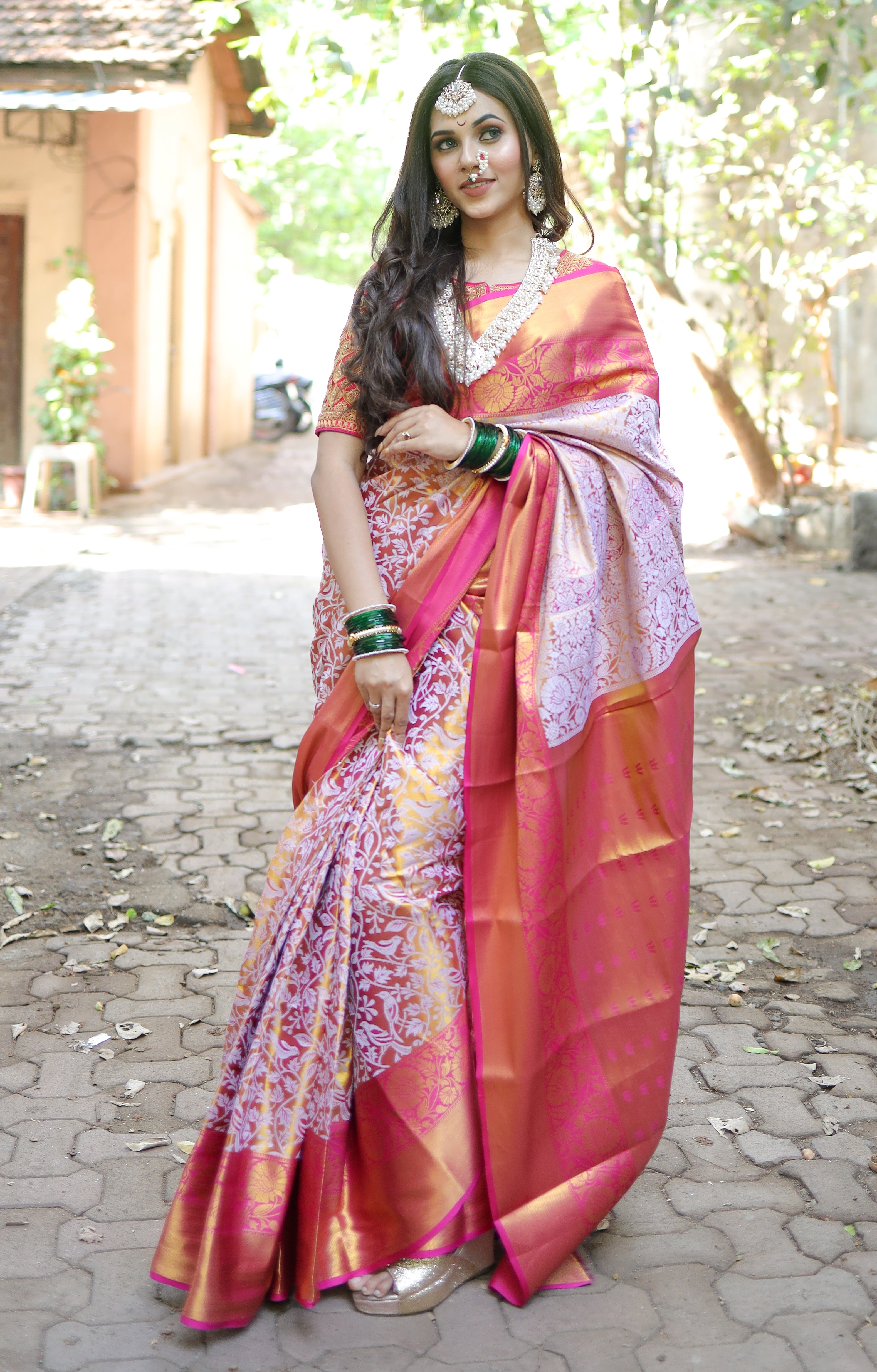 New Wedding Wear Pink Color Kanjivaram Silk Pure Zari Weaving with Beautiful Meena Weaving Saree