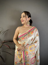 Load image into Gallery viewer, Elegant Wedding Wear Pure Soft Silk Printed Zari Weaving n Rich Pallu Designer Saree
