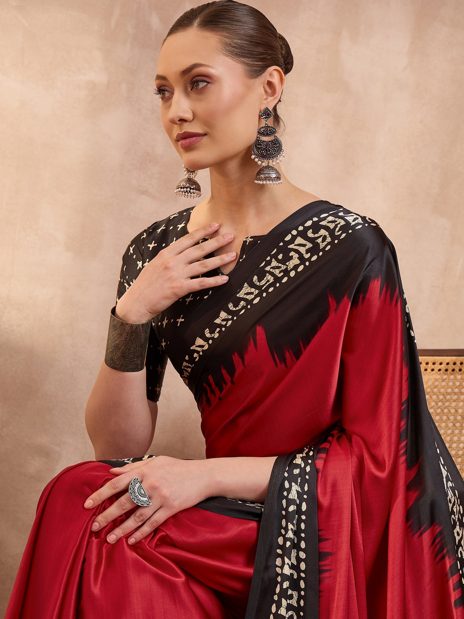 Divine Function Wear Silk Print Design Rich Pallu Fancy Saree With Unstitched Blouse